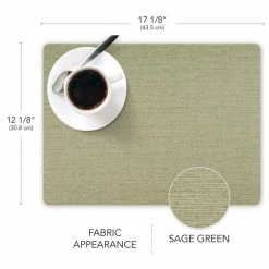 Easy Care Cabana/Rectangle 17 in. x 12 in. Jade Vinyl Placemats (Set of 6) by DASCO -Table Linens Shop greens placemats hd22 010 4f 1000