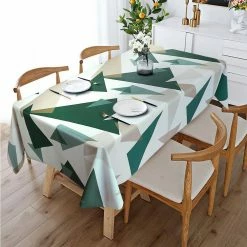 55 in. W x 106 in. L Green and White Geometric Vinyl Tablecloth by Hillstry -Table Linens Shop greens tablecloths wf p2009gml 140270p 31 1000