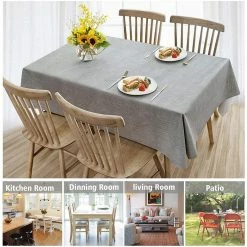 55 in. in. W x 78 in. L Grey Waterproof Vinyl Tablecloth by Hillstry -Table Linens Shop greens tablecloths wf p2010c grey 140200p 1f 1000