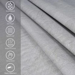 55 in. in. W x 78 in. L Grey Waterproof Vinyl Tablecloth by Hillstry -Table Linens Shop greens tablecloths wf p2010c grey 140200p 4f 1000