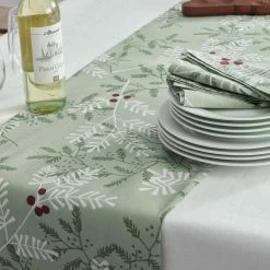 Holiday Berry Sprig 20 in. x 20 in. Green Cotton Napkins (Set of 4) by The Company Store 13 Holiday Berry Sprig 20 in. x 20 in. Green Cotton Napkins (Set of 4) by The Company Store -Table Linens Shop greens the company store cloth napkins napkin rings 83201d os green 40 1000