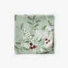 Holiday Berry Sprig 20 in. x 20 in. Green Cotton Napkins (Set of 4) by The Company Store