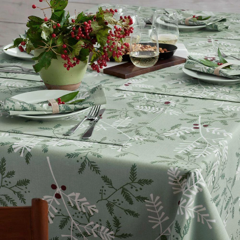 Holiday Berry Sprig 20 in. x 20 in. Green Cotton Napkins (Set of 4) by The Company Store 9 Holiday Berry Sprig 20 in. x 20 in. Green Cotton Napkins (Set of 4) by The Company Store - Image 7