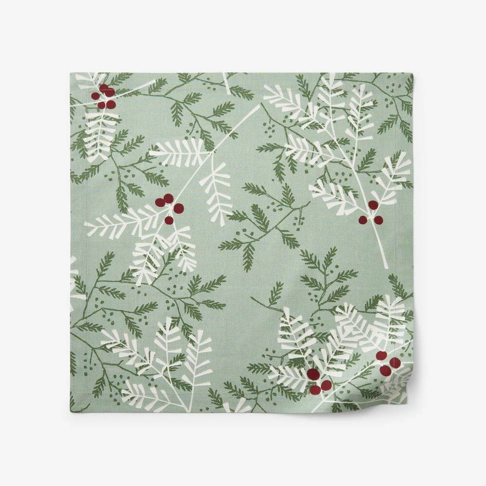 Holiday Berry Sprig 20 in. x 20 in. Green Cotton Napkins (Set of 4) by The Company Store 10 Holiday Berry Sprig 20 in. x 20 in. Green Cotton Napkins (Set of 4) by The Company Store - Image 8