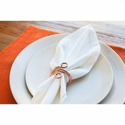 Copper Wire Elegant 1.5 in. W x 1.25 in. H Napkin Rings (Set of 4) Perfect For Holidays, Events And Special Dinners by Alchemade -Table Linens Shop metallics alchemade cloth napkins napkin rings alch 6102 44 1000