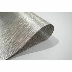 Galaxy Metallic 15 in. x 15 in. Champagne Vinyl Smooth Linear Striped Textured Reversible Rectangular Placemat Set of 4 by Dainty Home -Table Linens Shop metallics dainty home placemats 4galsq1515ch c3 1000