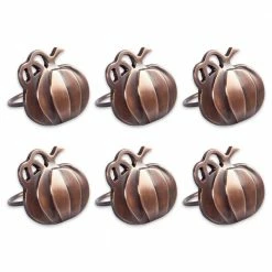 Harvest Copper Pumpkin Napkin Ring (Set of 6) by DII