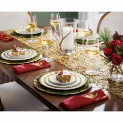 Gold Metallic Woven Paper Table Runner by DII -Table Linens Shop metallics dii table runners camz35684 40 1000