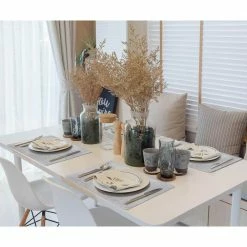 18 in. x 12 in. Sliver Vinyl Placemats (Set of 4) by Hillstry -Table Linens Shop metallics hillstry placemats wf cdy4 1 31 1000