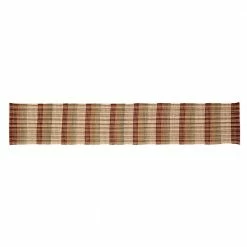 Cottage Plaid Woven Natural Cotton Table Runner by Better Trends