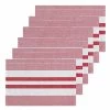 Ribbed Red&White Placemat, 13 in. x 19 in., Multi, Cotton, Set of 6 by C&F HOME -Table Linens Shop multi c f home placemats 842621703s6 64 1000