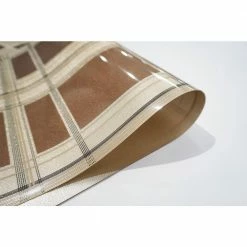 Sidewalk Trench Plaid Reversible Metallic Shimmer Placemat Set of 4, 12 in. x 18 in., Sparkling Brown/Beige/Black by Dainty Home -Table Linens Shop multi dainty home placemats 4sw1218br 1f 1000