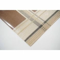 Sidewalk Trench Plaid Reversible Metallic Shimmer Placemat Set of 4, 12 in. x 18 in., Sparkling Brown/Beige/Black by Dainty Home -Table Linens Shop multi dainty home placemats 4sw1218br 4f 1000