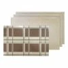 Sidewalk Trench Plaid Reversible Metallic Shimmer Placemat Set of 4, 12 in. x 18 in., Sparkling Brown/Beige/Black by Dainty Home
