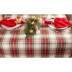 Christmas 60 in. x 104 in. Red and Green Plaid Cotton Tablecloth by DII -Table Linens Shop multi dii tablecloths camz35906 4f 1000