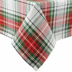 Christmas 60 in. x 104 in. Red and Green Plaid Cotton Tablecloth by DII