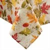 60 in. W x 120 in. L Multi Color Polyester Autumn Leaves Fall Printed Tablecloth by Elrene