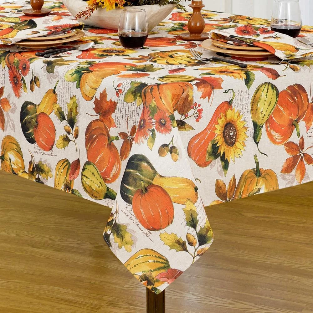 Grateful Season Fall Printed Tablecloth by Elrene 3 Grateful Season Fall Printed Tablecloth by Elrene