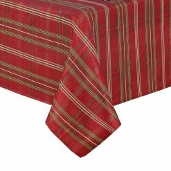 60 in. W x 120 in. L Red/Green Shimmering Plaid Holiday Christmas Tablecloth by Elrene -Table Linens Shop multi elrene tablecloths 23756rgr 4f 1000