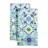 Worn Tiles Blue Multicolored Cotton Kitchen Towel Set (Set of 2) by Fiesta -Table Linens Shop multi fiesta kitchen towels k2004113tdfi 401 64 1000