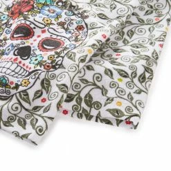 Skull and Vine Multicolored Cotton Kitchen Towel Set (Set of 2) by Fiesta -Table Linens Shop multi fiesta kitchen towels k2004447tdfi 991 c3 1000