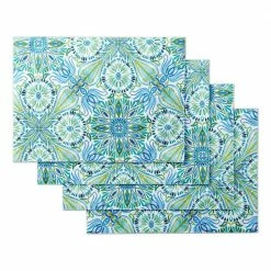 Greencove 13 in. x 18 in. Green and Blue Polyester Placemat (Set of 4) by Fiesta