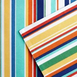 Joplin Stripe 13 in. x 17.5 in. Blue and White Cotton Placemat (Set of 4) by Fiesta -Table Linens Shop multi fiesta placemats p4016357tdfi 330ml 66 1000