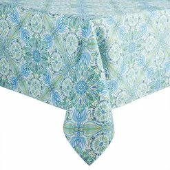 Greencove 60 in. x 84 in. Green/Blue Medallion Polyester Tablecloth (2-Pack) by Fiesta -Table Linens Shop multi fiesta tablecloths tc013823tnfia1 54gn a0 1000