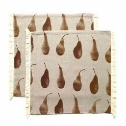 Amelia 13 in. W x 1 in. L Brown/Yellow Geometric Cotton Table Runner Light Brown Pear Pattern Placemats (Set of 8) by HomeRoots