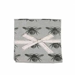 Amelia 16 in. W x 1 in. L Dark Green Animal Print Cotton Table Runner - (Set of 8) Dark Green Bumble Bee Napkins by HomeRoots