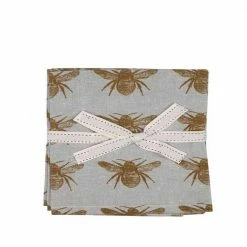 Amelia 16 in. W x 1 in. L Beige/Yellow Animal Print Cotton Table Runner - (Set of 8) Pale Yellow Bumble Bee Napkins by HomeRoots