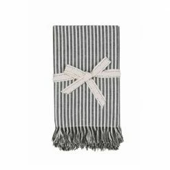 Amelia 16 in. W x 1 in. L Beige/Green Striped Cotton Table Runner Leaf Green Stripe Napkins (Set of 8) by HomeRoots