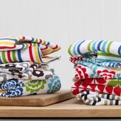 Stripe Neutral Print Dual Dish Cloth Set (Set of 4) by T-fal -Table Linens Shop multi kitchen towels 23453 44 1000