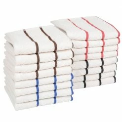 Multi-Colored Chevron Weave 100% Cotton Kitchen Towel Set (Set of 16) by Unbranded
