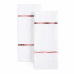 Clorox White/Red Antimicrobial Solid Cotton Kitchen Towel Set (2-Pack) by TOWN & COUNTRY LIVING