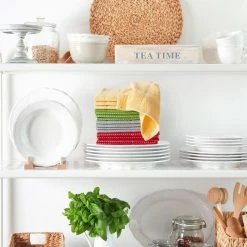 Multi-Color Checked Weave Cotton Kitchen Dish Cloth Set (16-Pieces) by Lavish Home -Table Linens Shop multi lavish home kitchen towels 69hd 002dc 1f 1000