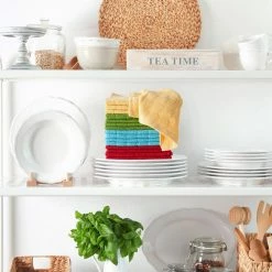 Multi-Color Circle Pattern Weave Cotton Kitchen Dish Cloth Set (16-Pieces) by Lavish Home -Table Linens Shop multi lavish home kitchen towels 69hd 004dc 1f 1000