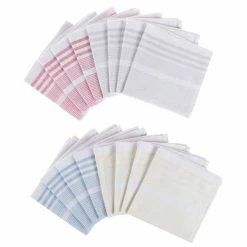 Multi-Color Farmhouse Stripe Weave Cotton Kitchen Dish Cloth Set (16-Pieces) by Lavish Home