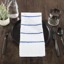 Multi-Color Waffle Weave Striped and Solid Color Cotton Kitchen Towel Set (8-Pieces) by Lavish Home -Table Linens Shop multi lavish home kitchen towels 69hd 006kt 44 1000