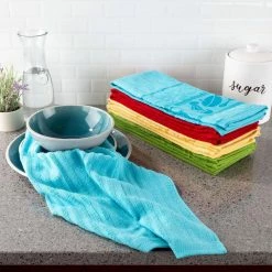 Multi-Color Kitchen Icon Design Chic Pattern Weave Cotton Kitchen Towel Set (8-Pieces) by Lavish Home -Table Linens Shop multi lavish home kitchen towels 69hd 008kt 31 1000