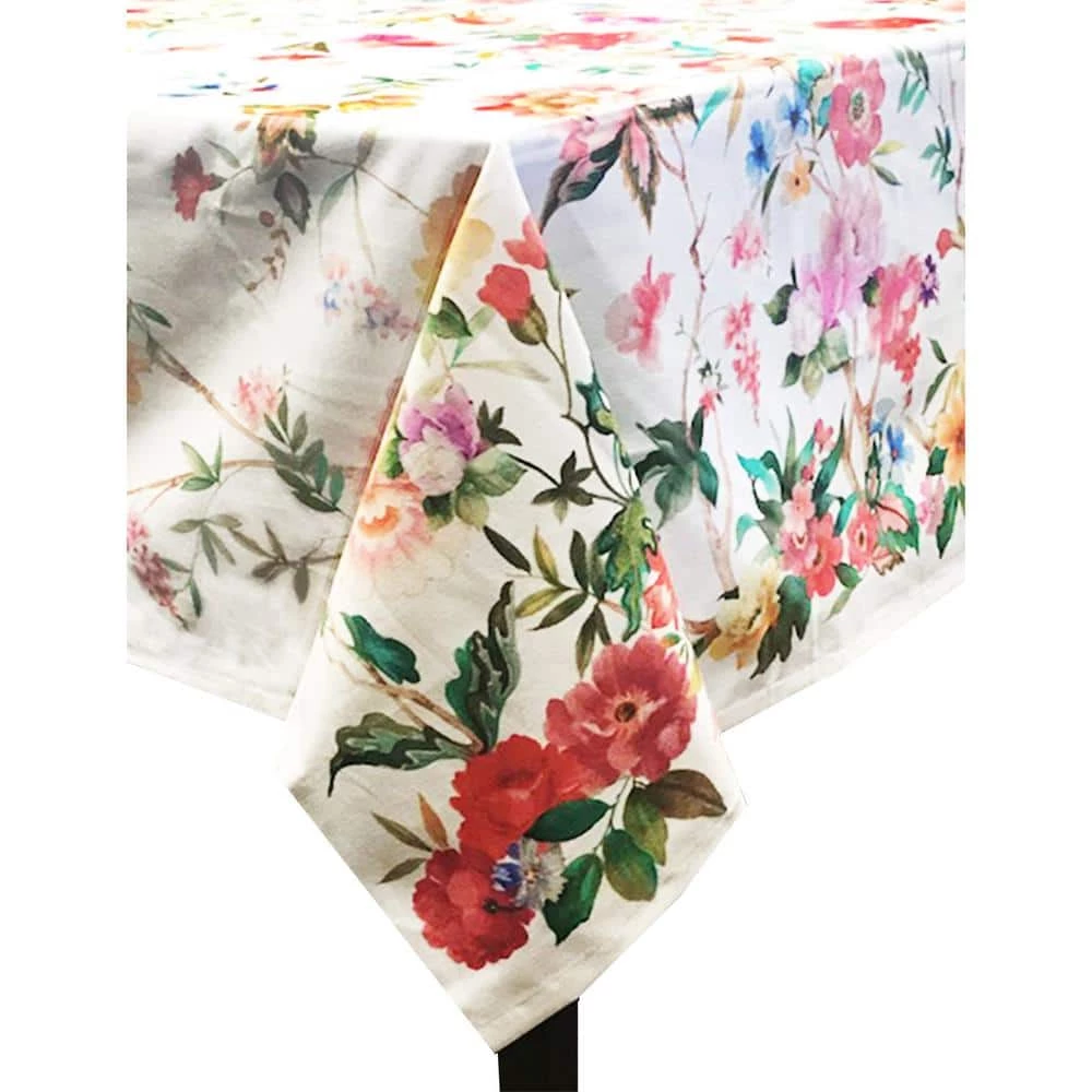 Coventry 60 in. x 102 in. Multi Cotton and Polyester Tablecloth by Lintex 3 Coventry 60 in. x 102 in. Multi Cotton and Polyester Tablecloth by Lintex