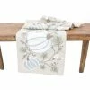 15 in. x 70 in. Harvest Pumpkins And Vines Crewel Embroidered Fall Table Runner, Natural by Manor Luxe -Table Linens Shop multi manor luxe table runners xd198061570ln 64 1000
