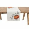 15 in. x 90 in. Rustic Pumpkin Crewel Embroidered Fall Table Runner, Natural by Manor Luxe -Table Linens Shop multi manor luxe table runners xd198081590ln 64 1000