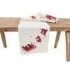 16 in. x 36 in. Applique Tartan Santa Sleigh With Reindeers Christmas Table Runner, Natural by Manor Luxe