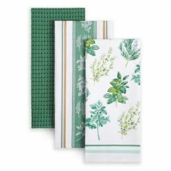 Printed Herbs Multicolor Cotton Kitchen Towel Set (Set of 3) by MARTHA STEWART