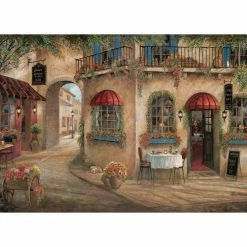 MHF Home Red and Brown Floral Cafe 18 in. W x 13 in. L Polypropylene Placemat Set (4-Pack) by Morgan Home