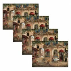 MHF Home Red and Brown Floral Cafe 18 in. W x 13 in. L Polypropylene Placemat Set (4-Pack) by Morgan Home 7 MHF Home Red and Brown Floral Cafe 18 in. W x 13 in. L Polypropylene Placemat Set (4-Pack) by Morgan Home -Table Linens Shop multi morgan home placemats c3 1000