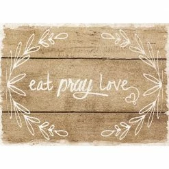 Eat, Pray, Love 18 in. x 13 in. Multi Polypropylene Placemats (Set of 6) by Morgan Home