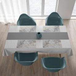 MHF Home 18 in. x 13 in. Polypropylene Gray Fluid Marble Placemats (Set of 4) by Morgan Home -Table Linens Shop multi morgan home placemats m668296 4f 1000