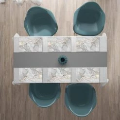 MHF Home 18 in. x 13 in. Polypropylene Gray Fluid Marble Placemats (Set of 6) by Morgan Home 8 MHF Home 18 in. x 13 in. Polypropylene Gray Fluid Marble Placemats (Set of 6) by Morgan Home -Table Linens Shop multi morgan home placemats m668302 4f 1000